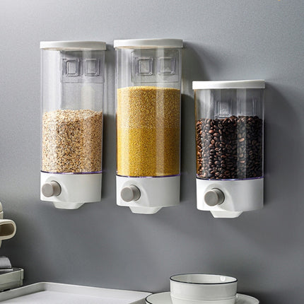 Wall-Mounted Miscellaneous Grain Storage Box Kitchen Large-Capacity Push-Type Sealed Tank, Specification: Large-garmade.com