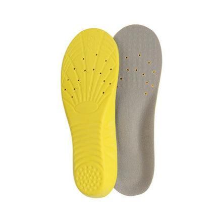 Shock Absorption Thickening Slow Rebound Soft and Comfortable Wicking Insole, Size:S(Yellow Bottom Suede Gray)-garmade.com