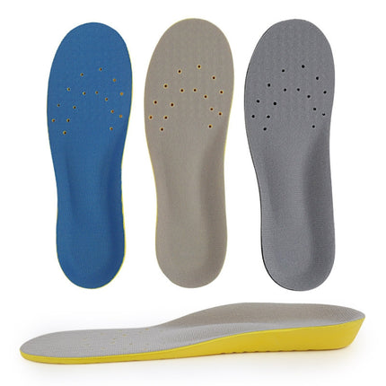 Shock Absorption Thickening Slow Rebound Soft and Comfortable Wicking Insole, Size:S(Black Background Suede Gray)-garmade.com