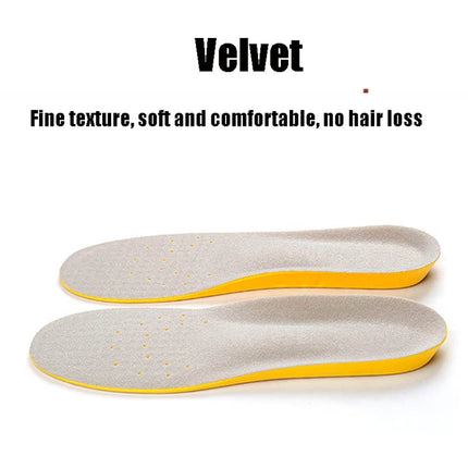 Shock Absorption Thickening Slow Rebound Soft and Comfortable Wicking Insole, Size:S(Yellow Bottom Suede Gray)-garmade.com