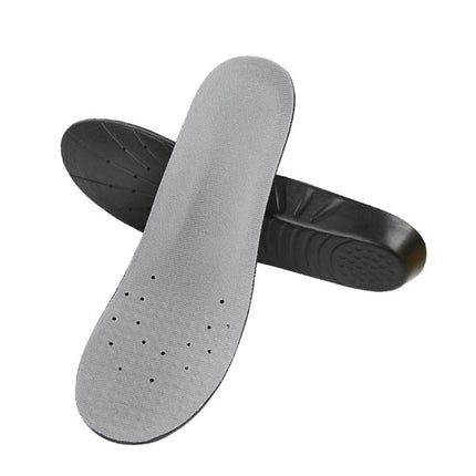 Shock Absorption Thickening Slow Rebound Soft and Comfortable Wicking Insole, Size:M(Black Background Suede Gray)-garmade.com