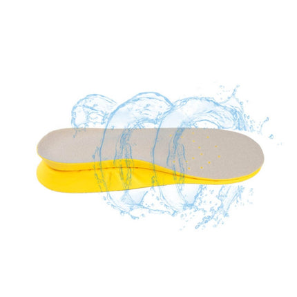 Shock Absorption Thickening Slow Rebound Soft and Comfortable Wicking Insole, Size:M(Yellow Bottom Mesh Dark Blue)-garmade.com