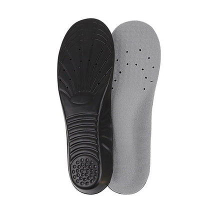 Shock Absorption Thickening Slow Rebound Soft and Comfortable Wicking Insole, Size:L(Black Background Suede Gray)-garmade.com