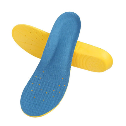 Shock Absorption Thickening Slow Rebound Soft and Comfortable Wicking Insole, Size:L(Yellow Bottom Mesh Dark Blue)-garmade.com