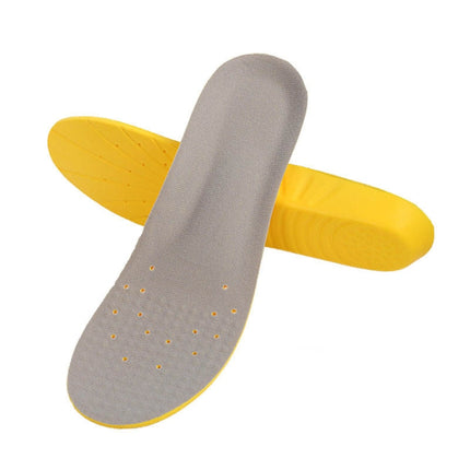 Shock Absorption Thickening Slow Rebound Soft and Comfortable Wicking Insole, Size:L(Yellow Bottom Suede Gray)-garmade.com