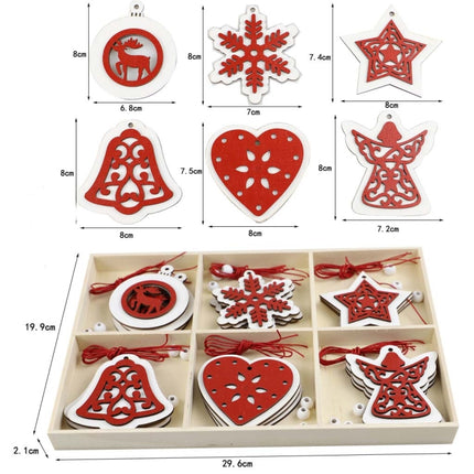 Christmas Creative DIY Decoration Gift Set Handmade Wood Chip Pendant, Style:JM02034-garmade.com