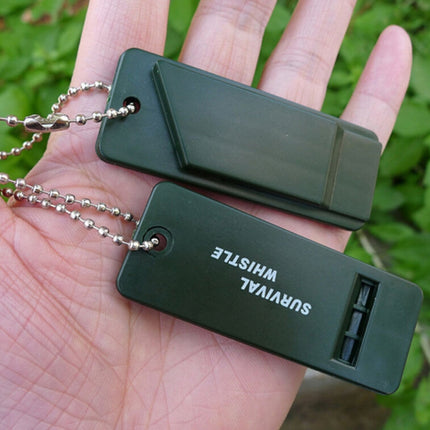 10 PCS Outdoor Portable Multi-audio Survival Whistle(Army Green)-garmade.com