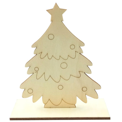10 PCS Christmas Decorations Children Painting DIY Wood Plank Inserting Desktop Ornaments(Christmas Tree)-garmade.com