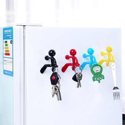 2 PCS Cute Humanoid Strong Magnet Key Hanger Multifunctional Magnetic Refrigerator Magnet, Random Color Delivery-garmade.com
