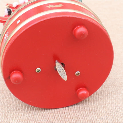 Christmas Decorations Christmas Tree Wooden Rotating Music Box(Red)-garmade.com