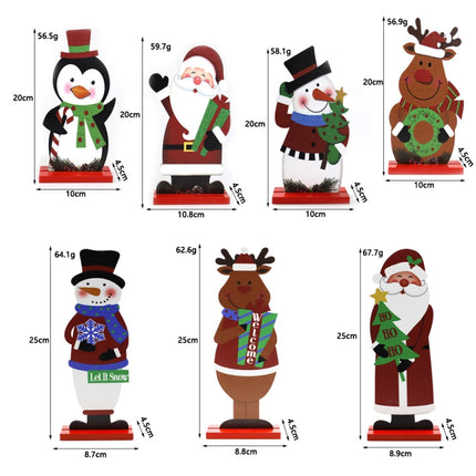 Christmas Festival Decorations Wooden Figure Desktop Decoration, Specification: Snowman Snowflake-garmade.com