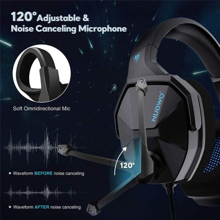 NUBWO N13 Heavy Bass Gaming Headphone with Microphone, Cable Length:1.6m-garmade.com