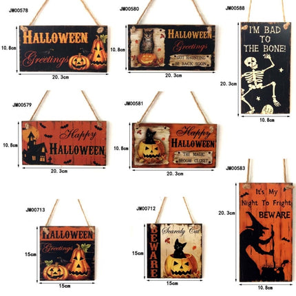 Halloween Ghost Festival Wooden Crafts Listing Decoration Gift Hanging Board(JM00712)-garmade.com