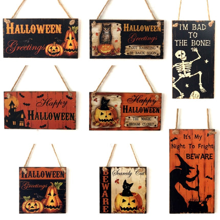 Halloween Ghost Festival Wooden Crafts Listing Decoration Gift Hanging Board(JM00713)-garmade.com