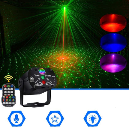 MN-R60 USB Rechargeable Mini Voice-activated Laser Light Christmas Home Entertainment Flash LED Laser Atmosphere Light Stage Light-garmade.com