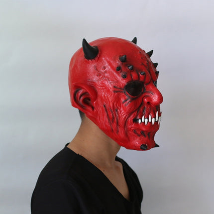 Halloween Party Haunted House Bar Hell Ox Horn Monster Horror Headgear Latex Mask-garmade.com