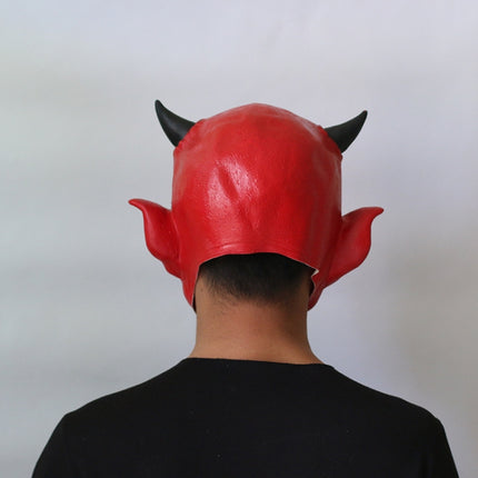 Halloween Party Haunted House Bar Hell Ox Horn Monster Horror Headgear Latex Mask-garmade.com
