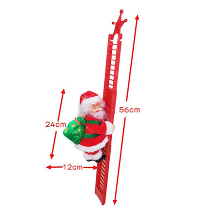 Electric Santa Claus Toy Christmas Children Gift Decoration, Specification: Red Ladder-garmade.com