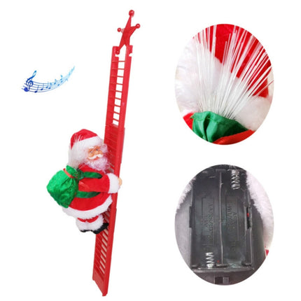 Electric Santa Claus Toy Christmas Children Gift Decoration, Specification: Red Ladder-garmade.com