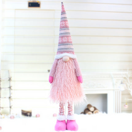 Christmas Faceless Dolls Holiday Decorations Children Gift, Style:32011(Pink)-garmade.com