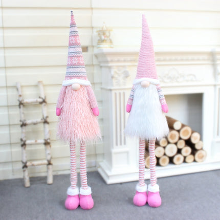 Christmas Faceless Dolls Holiday Decorations Children Gift, Style:32011(Pink)-garmade.com