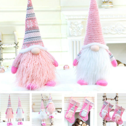 Christmas Faceless Dolls Holiday Decorations Children Gift, Style:32011(White)-garmade.com