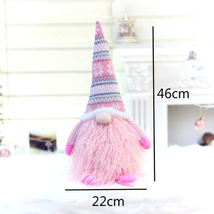 Christmas Faceless Dolls Holiday Decorations Children Gift, Style:32013(Pink)-garmade.com