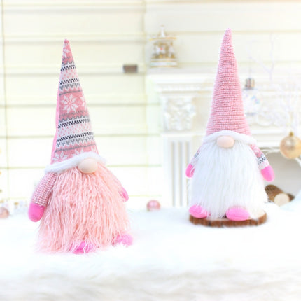 Christmas Faceless Dolls Holiday Decorations Children Gift, Style:32013(Pink)-garmade.com
