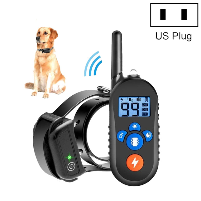 800m Remote Control Electric Shock Bark Stopper Vibration Warning Pet Supplies Electronic Waterproof Collar Dog Training Device, Style:556-1(US Plug)-garmade.com