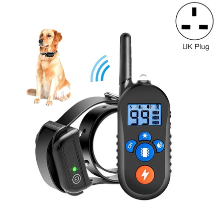800m Remote Control Electric Shock Bark Stopper Vibration Warning Pet Supplies Electronic Waterproof Collar Dog Training Device, Style:556-1(UK Plug)-garmade.com