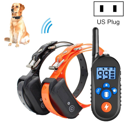800m Remote Control Electric Shock Bark Stopper Vibration Warning Pet Supplies Electronic Waterproof Collar Dog Training Device, Style:556-2(US Plug)-garmade.com