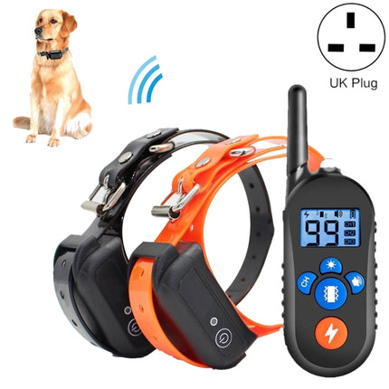 800m Remote Control Electric Shock Bark Stopper Vibration Warning Pet Supplies Electronic Waterproof Collar Dog Training Device, Style:556-2(UK Plug)-garmade.com