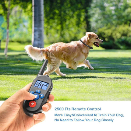 800m Remote Control Electric Shock Bark Stopper Vibration Warning Pet Supplies Electronic Waterproof Collar Dog Training Device, Style:556-3(US Plug)-garmade.com