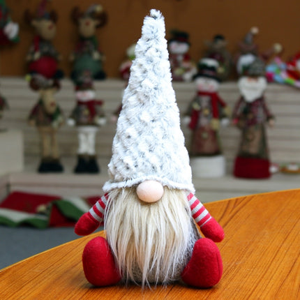 Christmas Decorations Santa Claus Faceless Doll Decoration Gift(Gray)-garmade.com