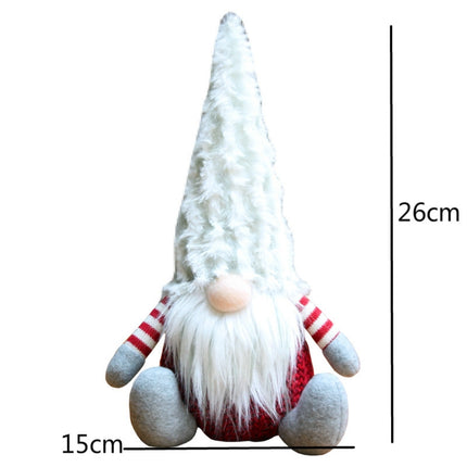 Christmas Decorations Santa Claus Faceless Doll Decoration Gift(Gray)-garmade.com