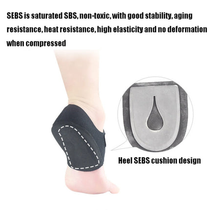 Heel Fatigue Shock Absorption And Warmth Gel Protective Cover, Size:S, Style:without Printing(Black )-garmade.com