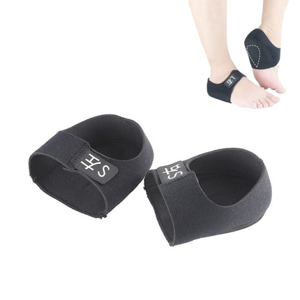 Heel Fatigue Shock Absorption And Warmth Gel Protective Cover, Size:S, Style:with Printing(Black )-garmade.com