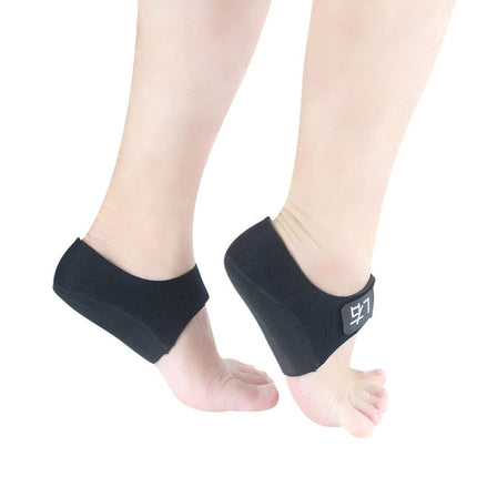Heel Fatigue Shock Absorption And Warmth Gel Protective Cover, Size:L, Style:with Printing(Black )-garmade.com