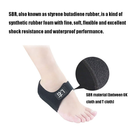 Heel Fatigue Shock Absorption And Warmth Gel Protective Cover, Size:L, Style:with Printing(Black )-garmade.com