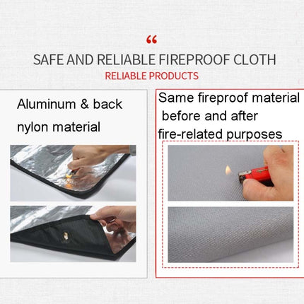 CLS Outdoor Camping Fireproof Cloth Picnic Barbecue Heat Insulation Mat Flame Retardant Fiberglass Fire Blanket, Size:60x53cm-garmade.com