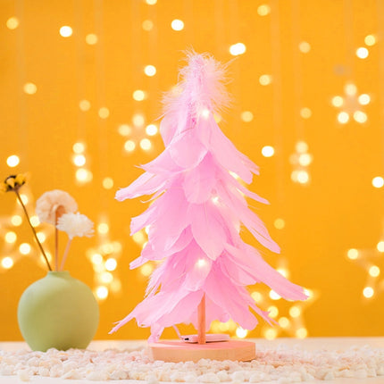 Mini Christmas Tree Decoration Window Desktop Christmas Decoration(Pink)-garmade.com