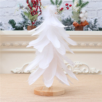 Mini Christmas Tree Decoration Window Desktop Christmas Decoration(White)-garmade.com