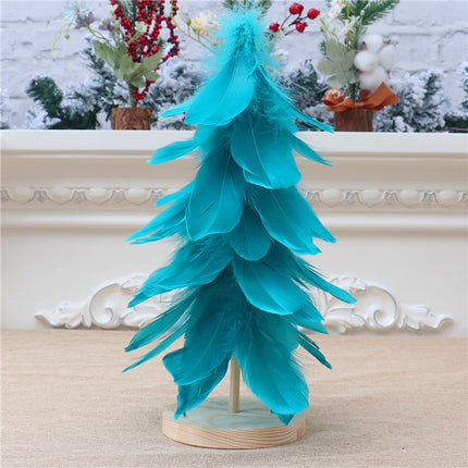 Mini Christmas Tree Decoration Window Desktop Christmas Decoration(Blue)-garmade.com