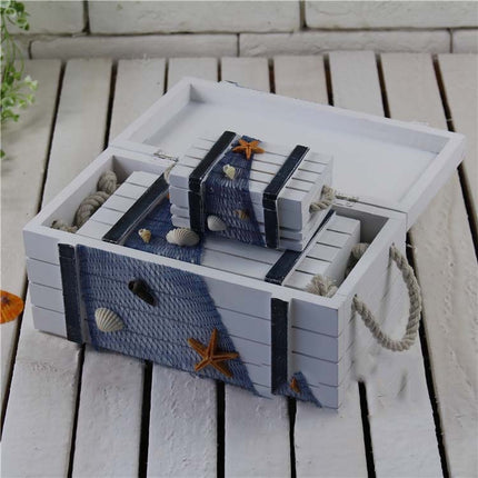 3 In 1 Wooden Storage Box Jewelry Boxes Wooden Box Decoration(Gray Set)-garmade.com