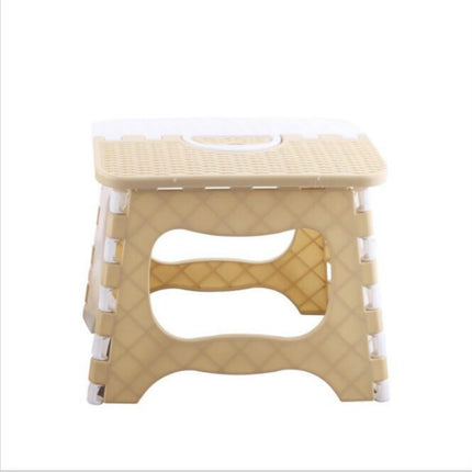 Plastic Folding Chair Thicken Portable Mini Child Stools(Beige)-garmade.com