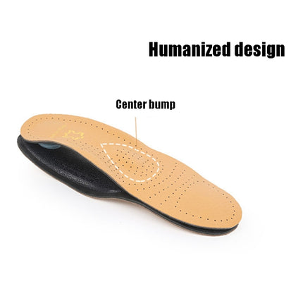 1 Pair Breathable Sweat-Absorbing And Shock-Absorbing Leather Arch Correction Insole, Size:43-44-garmade.com