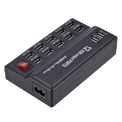 100-240V USB Interface Smart Fast Charge Digital Electronic Charger Multifunctional Charger, US Plug, Style:12 Ports-garmade.com