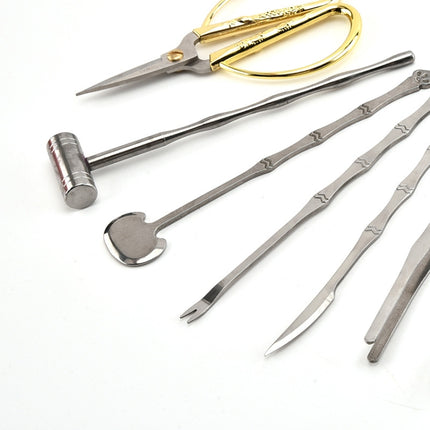 8 in 1 Stainless Steel Household Crab Eating Tool Set(Golden)-garmade.com