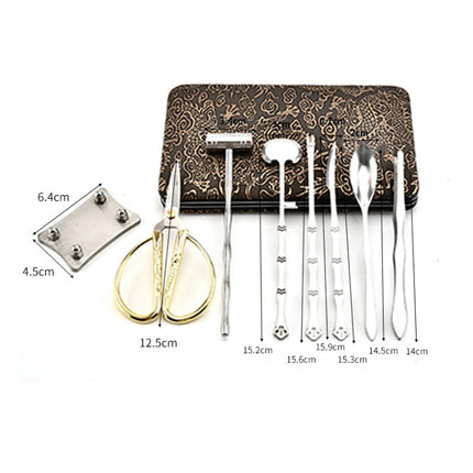 8 in 1 Stainless Steel Household Crab Eating Tool Set(Golden)-garmade.com