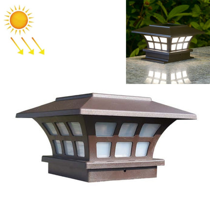 Solar Coffee Column Head Lamp Outdoor Waterproof Decorative Wall Lamp( Warm Light)-garmade.com